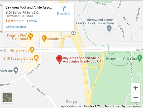 Directions to Bay Area Foot and Ankle Associates in Brentwood, CA